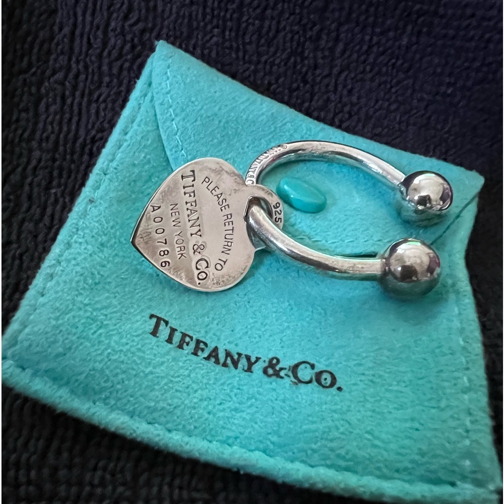 Iconic Authentic Heart Tag  “Return to Tiffany & Co” Sterling Silver Key Ring